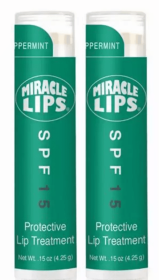 Miracle Lips SPF 15 Lip Balm, TWO Pack, 0.30 oz