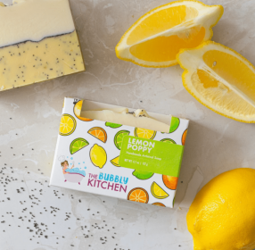 All Natural Lemon Poppy Soap, 6pk.